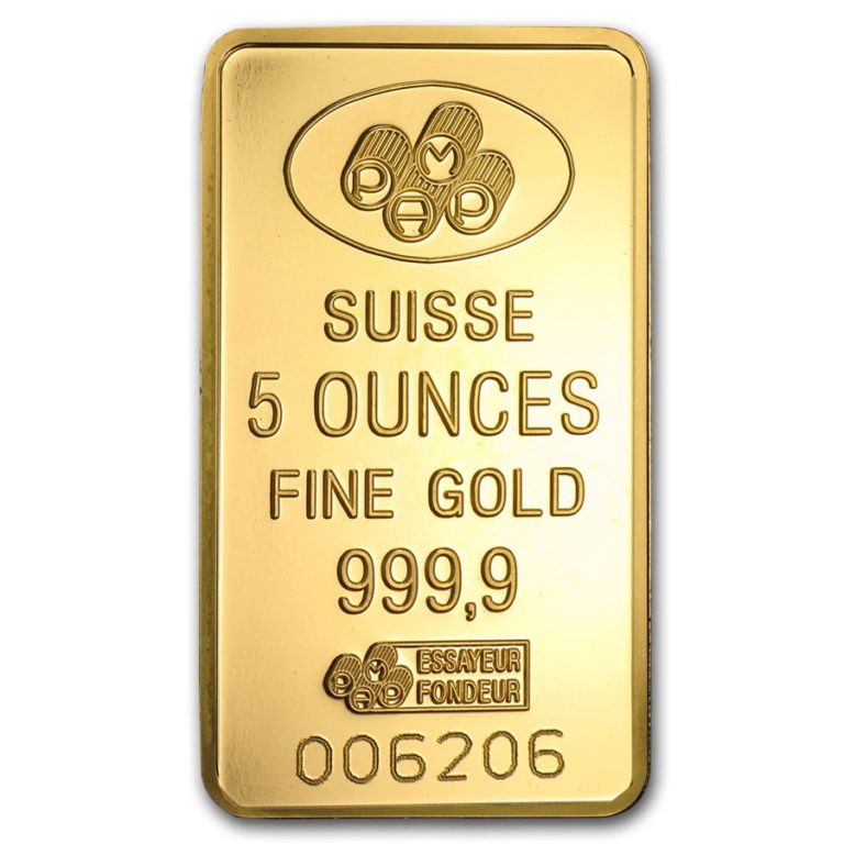 5 Ounce PAMP Suisse Gold Bar My Gold Platform